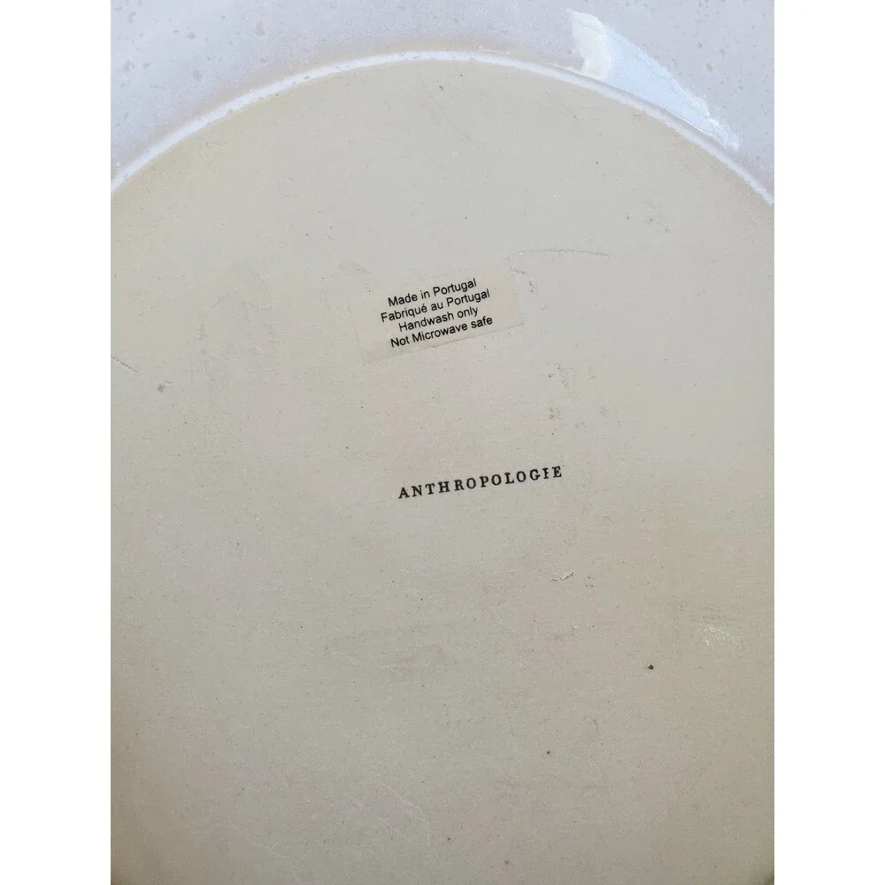 Anthropologie Plate Blue Speckled Gold Rim Dessert Salad Lunch Party Luxury 9